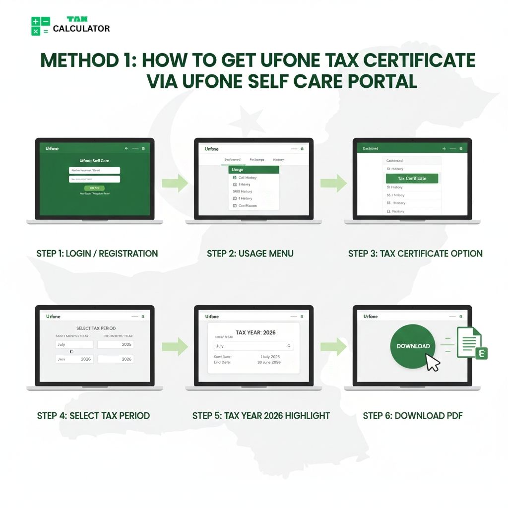 Ufone Tax Certificate via Ufone Self Care Portal