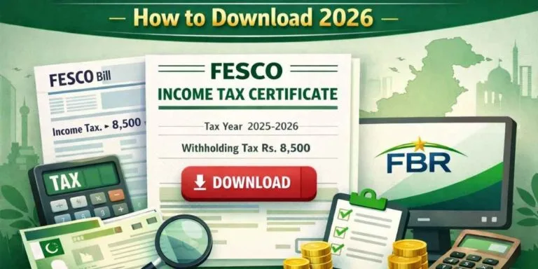 FESCO income tax certificate download 2026 for electricity bill tax filing in Pakistan
